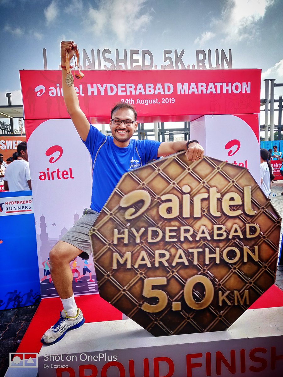 AkarshPremN's tweet photo. Proud Finisher of 5K ✨✊🏻😂🌀
#airtelhyderabadmarathon #airtelhyderabadmarathon2019 #5krun #5kforfun #ishavidhya #ishavidhya2019 #runforishavidhya #akarshprem https://t.co/Vm4S57xUMv