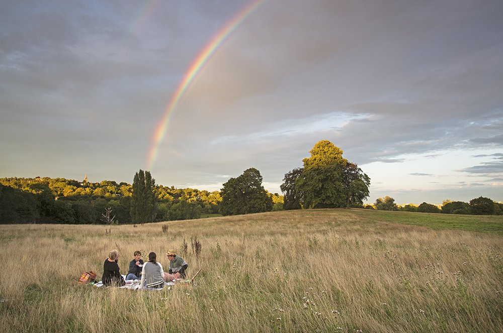 CityCorpHeath's tweet photo. The sun is out for bank holiday and it's perfect weather for a picnic on Hampstead Heath. Make sure you bring water and sunscreen. You can also help us out by taking rubbish home (and recycle where possible), particularly when you see our bins filling up. #cleanHeath https://t.co/3dhPZS1Uon