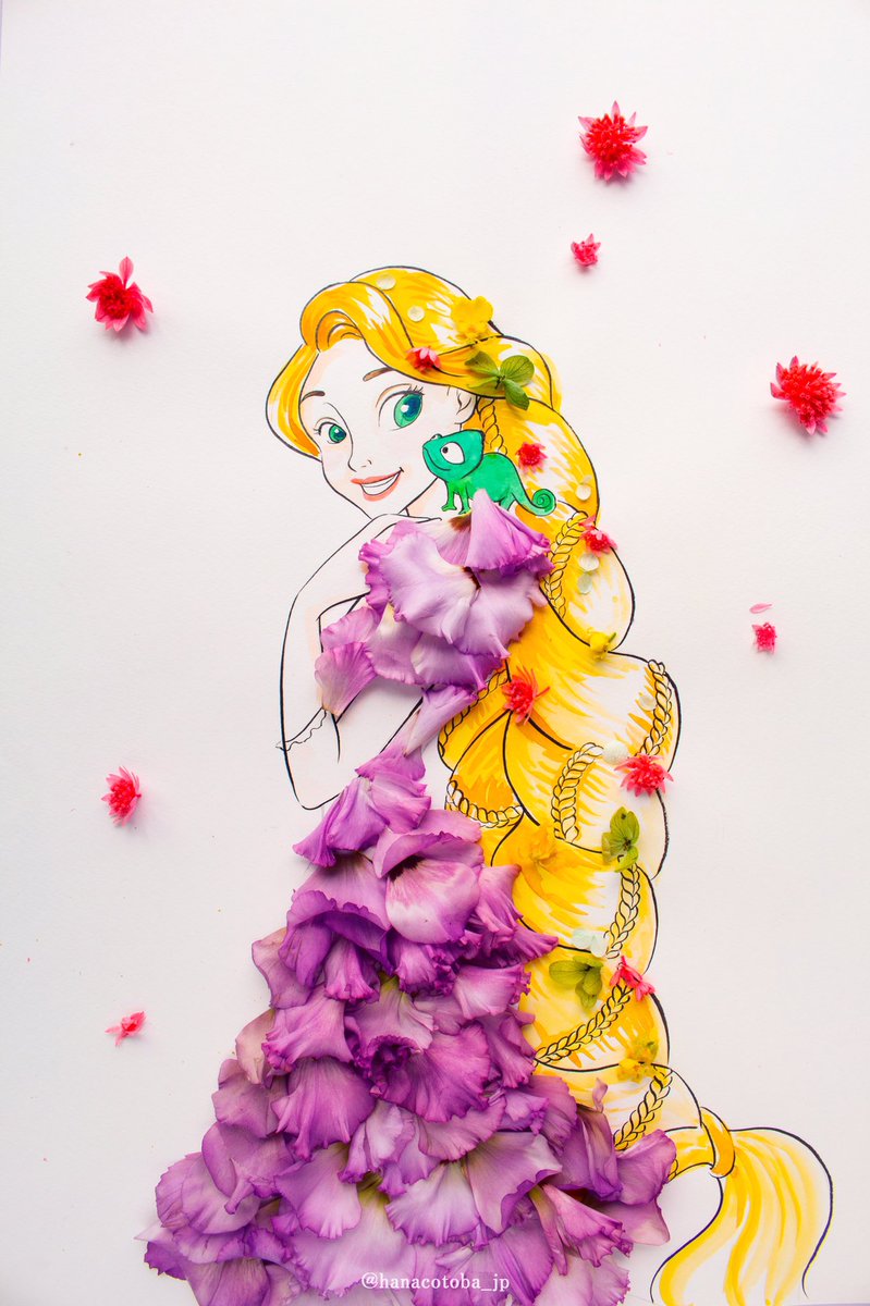 はな言葉 ウェディングドレス ディズニープリンセスシリーズを描きました 白雪姫 ベル ラプンツェル アリエル たまにこういうの描くと楽しい