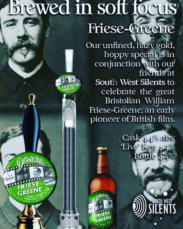 jamesmjharrison's tweet photo. 2 weeks today we will be celebrating Bristol’s very own film pioneer William Friese-Greene with our launch of @SWSilents &amp; @dawkinsales’ Friese-Greene beer. Saturday 7th September. Do join us from 2pm @VictoriaBS8 until late. #FG2021 More info: https://t.co/Hy1YDNQp3C https://t.co/iKaLHzpCxq