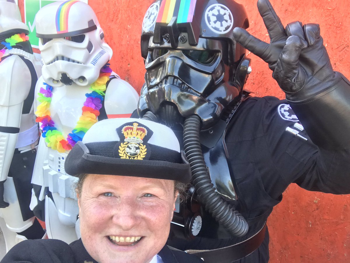 millermccaffers's tweet photo. Super excited to be repping for the @RoyalNavy @RNCompass @navy_women @RNReserve today at #ManchesterPride ... and OMG check out my #StarWars buddies #maytheforcebewithyou #navypride #Manchester https://t.co/Iltc3cn3pm