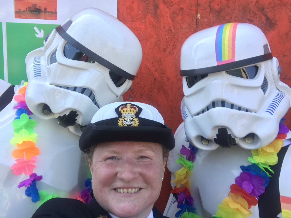 millermccaffers's tweet photo. Super excited to be repping for the @RoyalNavy @RNCompass @navy_women @RNReserve today at #ManchesterPride ... and OMG check out my #StarWars buddies #maytheforcebewithyou #navypride #Manchester https://t.co/Iltc3cn3pm