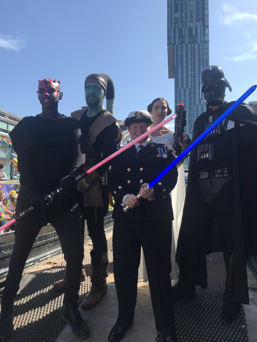 millermccaffers's tweet photo. Super excited to be repping for the @RoyalNavy @RNCompass @navy_women @RNReserve today at #ManchesterPride ... and OMG check out my #StarWars buddies #maytheforcebewithyou #navypride #Manchester https://t.co/Iltc3cn3pm