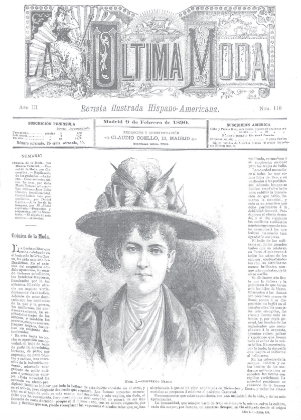 EL ROMATICISMO ESPAÑOL  #PUBLICACIONESLa última moda (1890-1921).  http://hemerotecadigital.bne.es/results.vm?q=parent%3A0001895795&s=0&lang=en