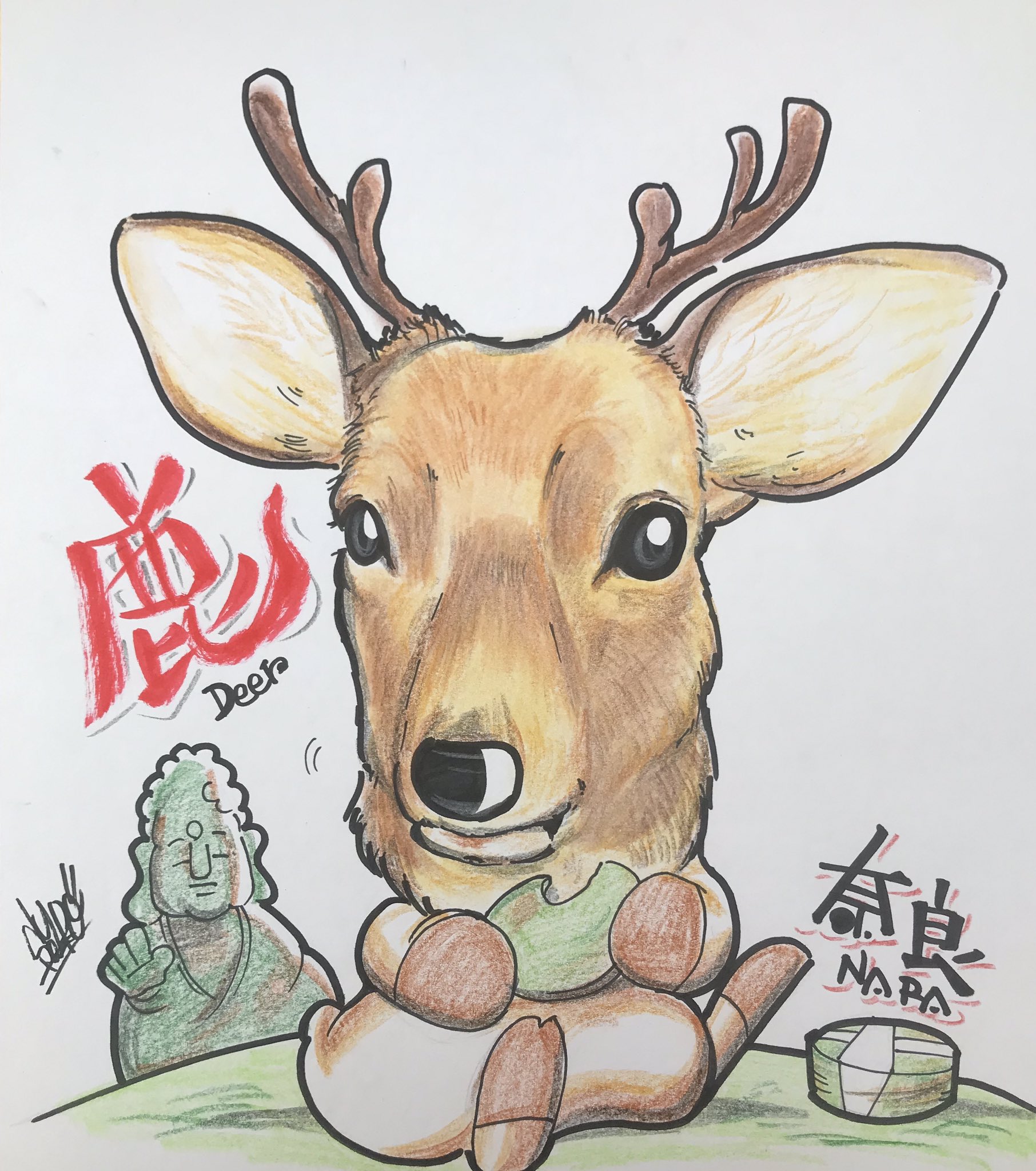 ソウイチロー Soichiro The鹿さん Deer Nara 奈良 鹿 Illustration イラスト Art Artist Illustrator 絵描き Painting Drawingart Graffiti Pencil イラストレーター T Co Zx8cbftkzc