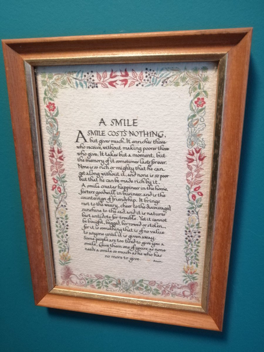 Just hung my favourite poem. I once heard a safeguarding officer say that some students will not have been properly acknowledged before they arrive at school. I now try to greet everyone I see with a smile &amp; a "hello". It doesn't cost me anything!#edutwitter