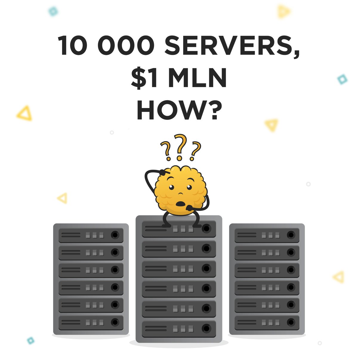five_jars's tweet photo. Imagine: you have 10 000 servers in the data center with the ability of remote control. There's only one day to earn a million dollars. What will you do for this?
#quiz #datacenter #brainstorm #smartass #fivejars #five_jars #5jars #ITindustry #coders #programmers #ideas https://t.co/YR3gYDLxxc