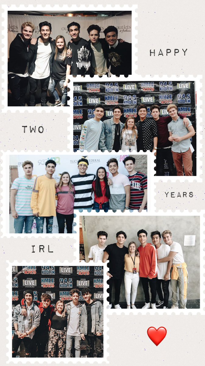 kayIeemarie's tweet photo. happy two years to the band who means the most to me ! thanks for being the sweetest group of boys and introducing me to some of my best friends . it’s been such a fun ride and i can’t wait to see what the future holds . much love ❤️ #2YearsOfIRL @InRealLife https://t.co/9g2jUt9F9Y