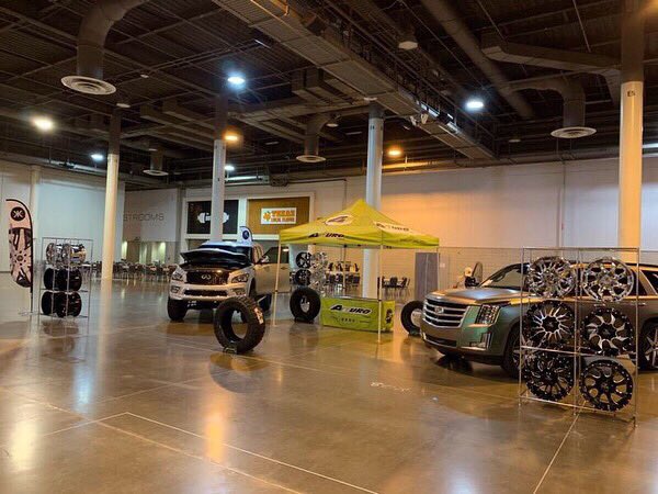 KarmaWheels's tweet photo. Good morning y’all! Karma Kustoms out here ready to go at Battle Grounds DUB Show at the NRG Center! Y’all make sure to come by and check out what we got going on!!🔥🔥🔥#battlegrounds #wheels #tires #trucks #nrg #checkusout #liftedinfinity #escaladeon6s https://t.co/uKzZdJZyPz