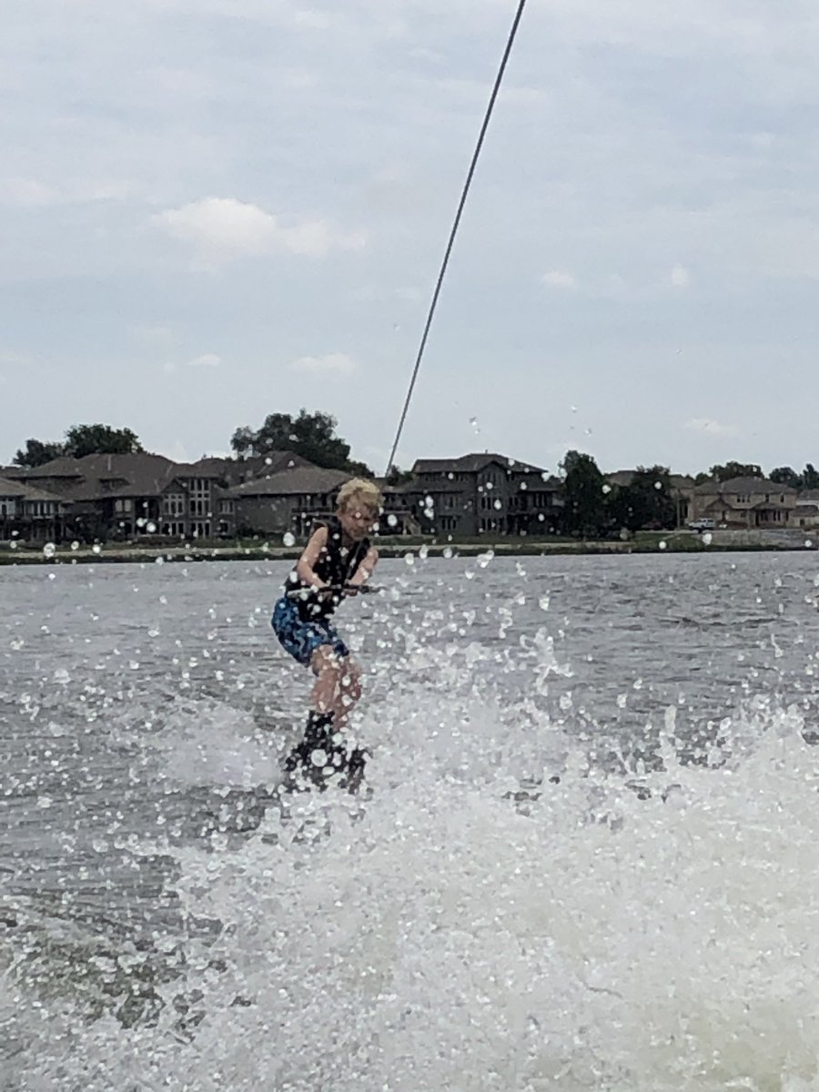 KeriCollison's tweet image. Who needs a second try when you can master wakeboarding on your first? #notthisguy #proudmomma #lakelife