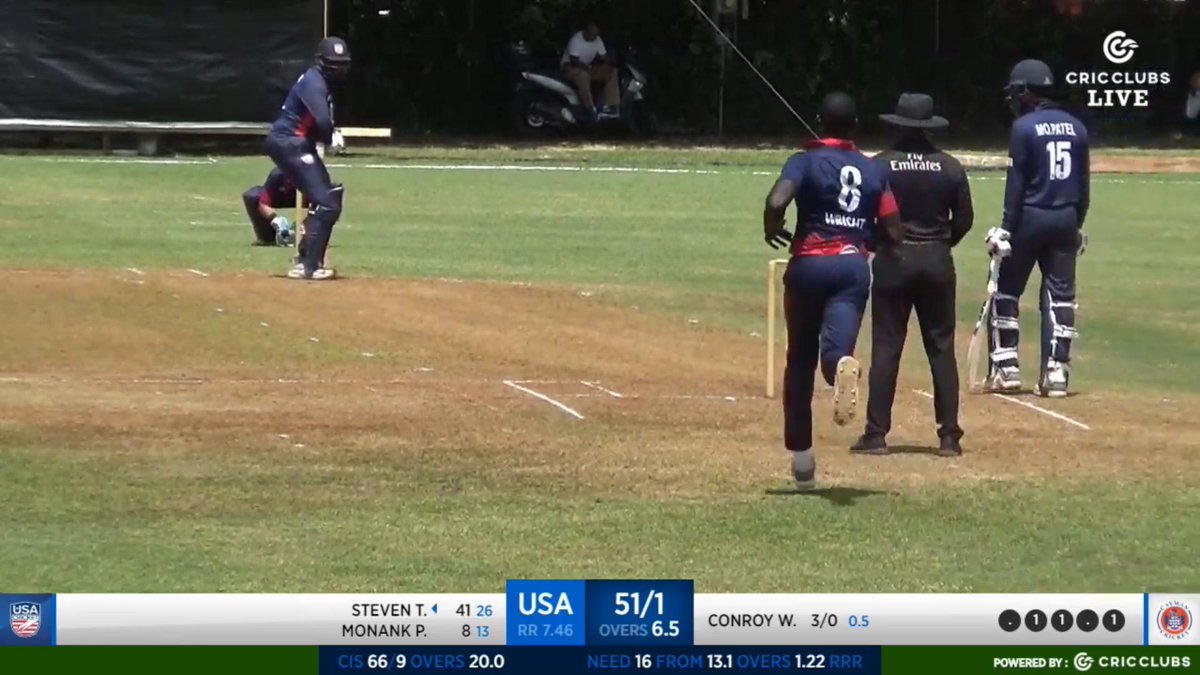 usacricket's tweet photo. Steven Taylor is a man in a hurry and is smashing USA to a big win over Cayman Islands, can he get to 50?
📺WATCH LIVE thanks to our partners
@Cricclubs here➡️: https://t.co/Uq9rEmOrI1
#USAvCAY #T20WorldCup https://t.co/thaSSCVJXk