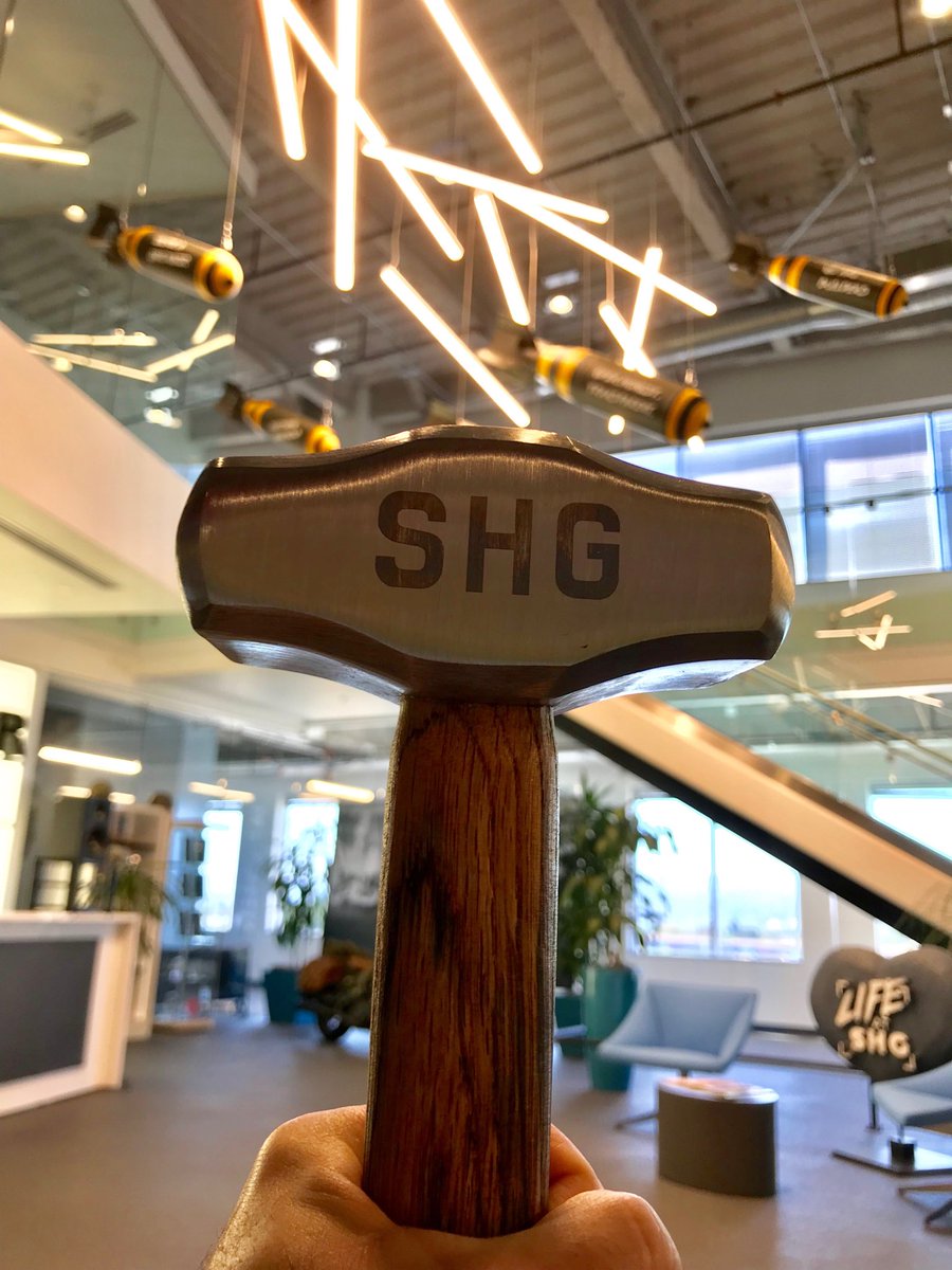 dantkendall's tweet photo. I'm so proud to work at @SHGames and was thrilled to kick off #Decade2 yesterday with an epic celebration. I'm loving my new hammer and am ready to Cultivate Greatness in the next 10 years. Happy Birthday, SHG! Thanks for everything! #LifeAtSHG https://t.co/WBqVw7soyc