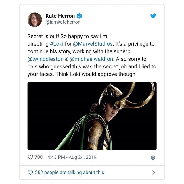 TWH_news's tweet photo. Kate Herron will be directing #LokiSeries! 
https://t.co/swwINOIYBl
#Loki #TomHiddleston https://t.co/W0NHMYugDO https://t.co/CQbeBgBmB8