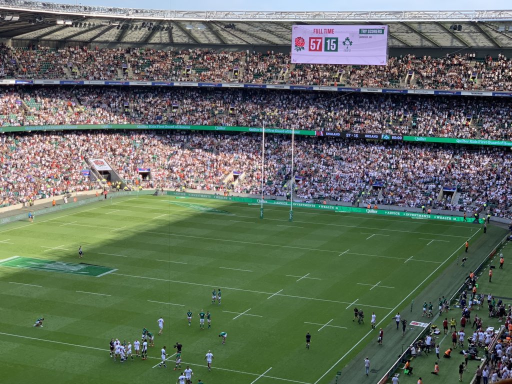 Is there a better place to be than HQ when the sun is shining and <a href="/EnglandRugby/">England Rugby</a> turn on the fireworks #ENGvIRE
