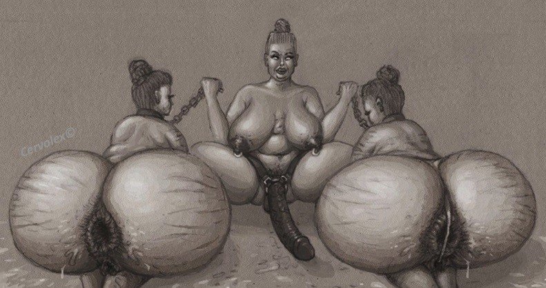 Big Butt Anal Drawing - Mistress & Her Fuckpigs #nfsw #porn #drawing #sketch #art ...