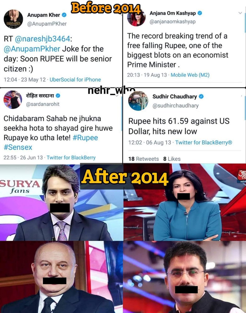 aapkarishma's tweet photo. प्रजातंत्र का चौथा स्तंभ आजकल गुलाम बन गया है। 
गोदी मीडिया 😷😷
@AnupamPKher
@sudhirchaudhary @anjanaomkashyap @sardanarohit https://t.co/Rt9UNVgDd1