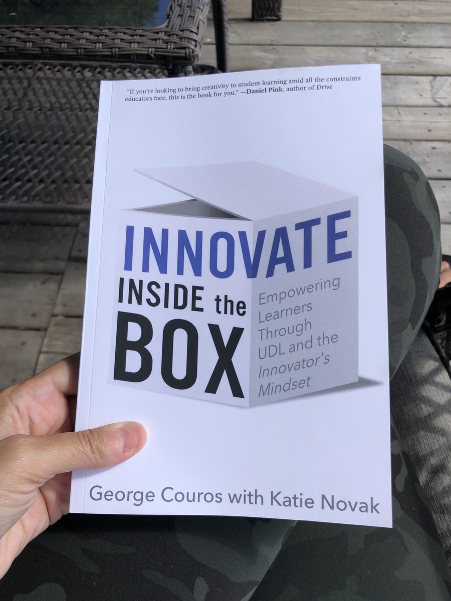 I can’t get enough of this new @gcouros book!! No matter what constraints you’re dealing with, look for another way around the problem and innovate. Do what’s best for your learners!! #InnovateInsidetheBox #wcdsbInnovates #readingbythelake