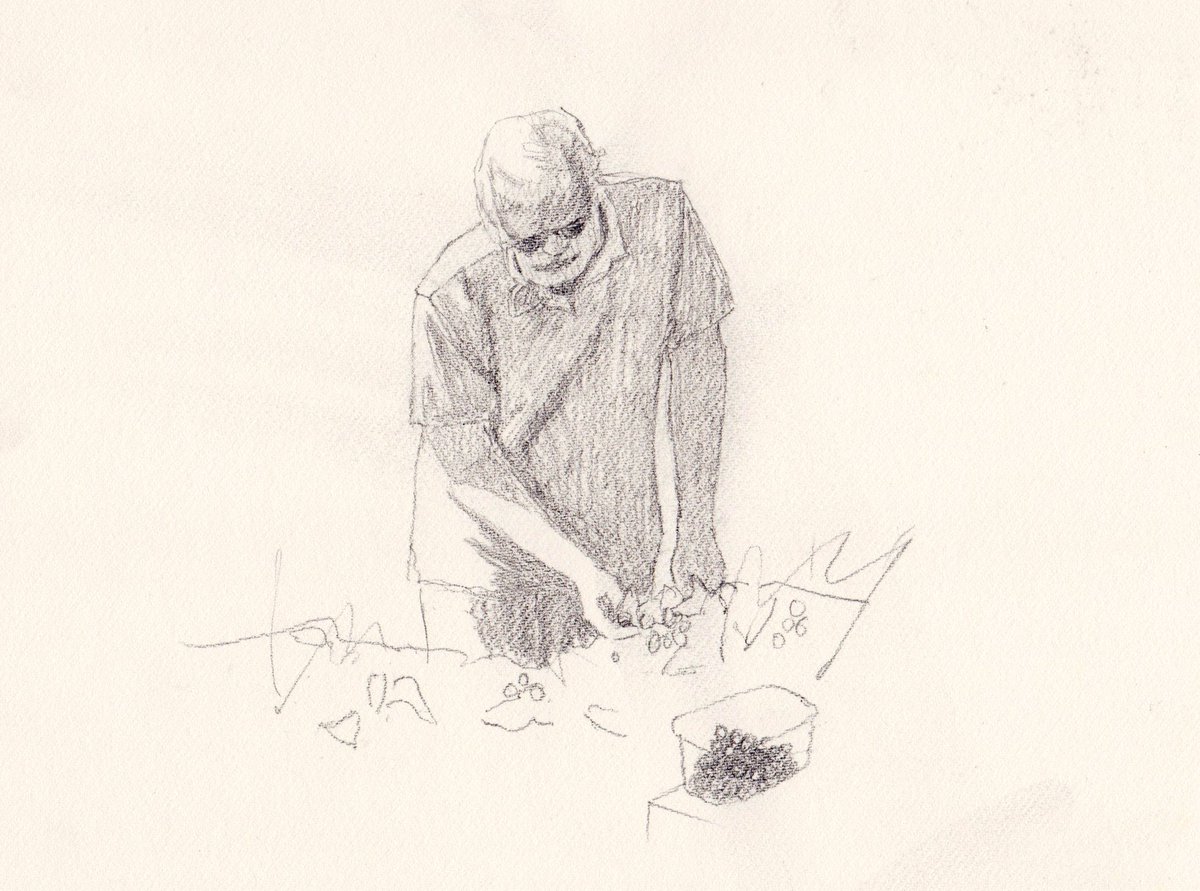 Susanpollardgi1's tweet photo. Picking blackberries over the garden wall on a summer’s day. 

#DrawingAugust ⁦@HaideeJoSummers⁩ ⁦@artpublishing⁩ #dailydrawing https://t.co/QsFlv0F8zz