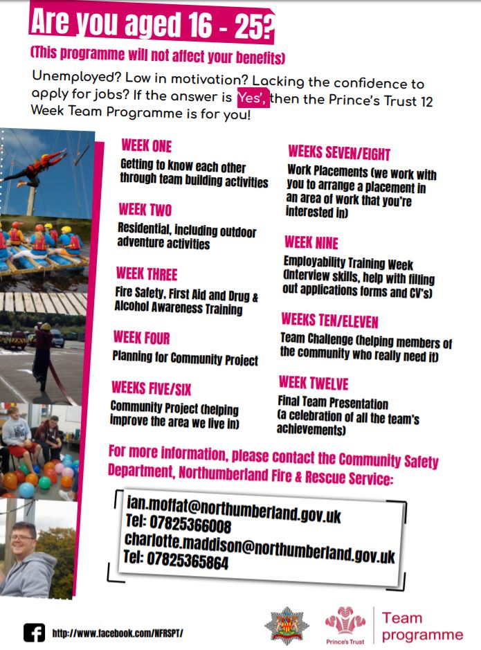 NlandFRS's tweet image. We are back ! Our Prince&apos;s Trust Programme is back at our West Hartford Fire Station so if you fancy something a bit different then send us a message.
You&apos;ll have a blast, learn new skills and make great mates.
@PrincesTrust #Adventure #LearnAndLaugh