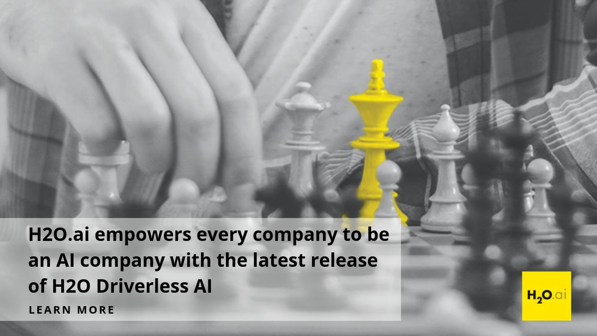 h2oai's tweet photo. Have you heard? With the latest release of H2O #DriverlessAI we empower every company to be an #AI company by allowing #datascientists to bring their own recipes to the platform. Learn more: https://t.co/gaKqZlTLCa https://t.co/6BzoVPAq2T