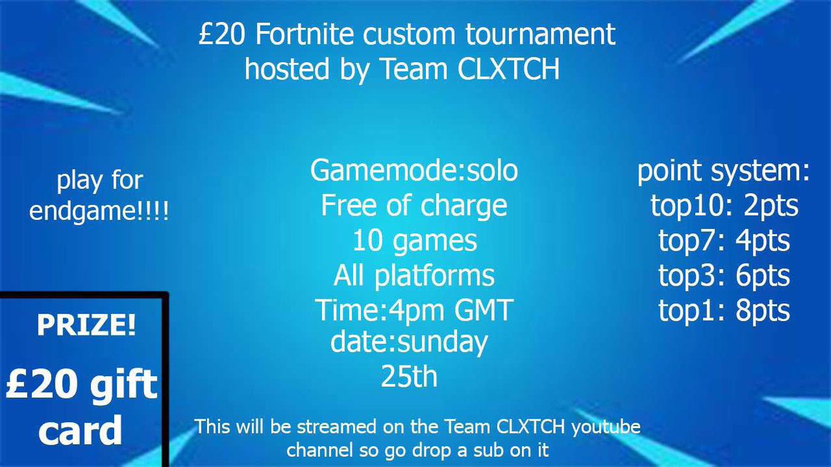 ClxtchR's tweet photo. Hosting custom matchmaking at 7:00 EU time , everyone tune in and be here for the grind all day and night again YouTube : Clxtch-_❤️ @TeamClxtch @FortniteGame @FortniteINTEL https://t.co/8mF03iVwu4