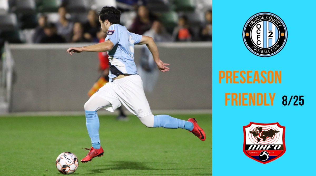 ocfcsoccer's tweet photo. ⚽️ Preseason Friendly
#OCFC2 🆚 MAFO FC
📅 Sunday, August 25
📍 Grand Terrace High School
⏰ 5:00 PM https://t.co/JmaSjyCPNB