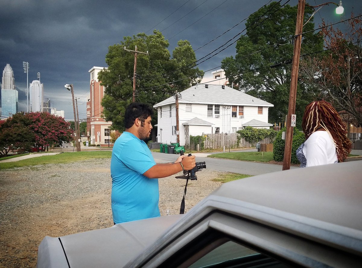FrankFacheaux's tweet photo. #BTS shot during PromoVideo for #NorthCackSeason2 with @tyvanburen aka #ErikaPatton & New Director @benjifreshpresents With the #CharLit skyline in the background ~ We Toldja #ItsGoTime #NorthCackMovement #actorsLife #QCActors #Team704 https://t.co/MZeGV2urKw