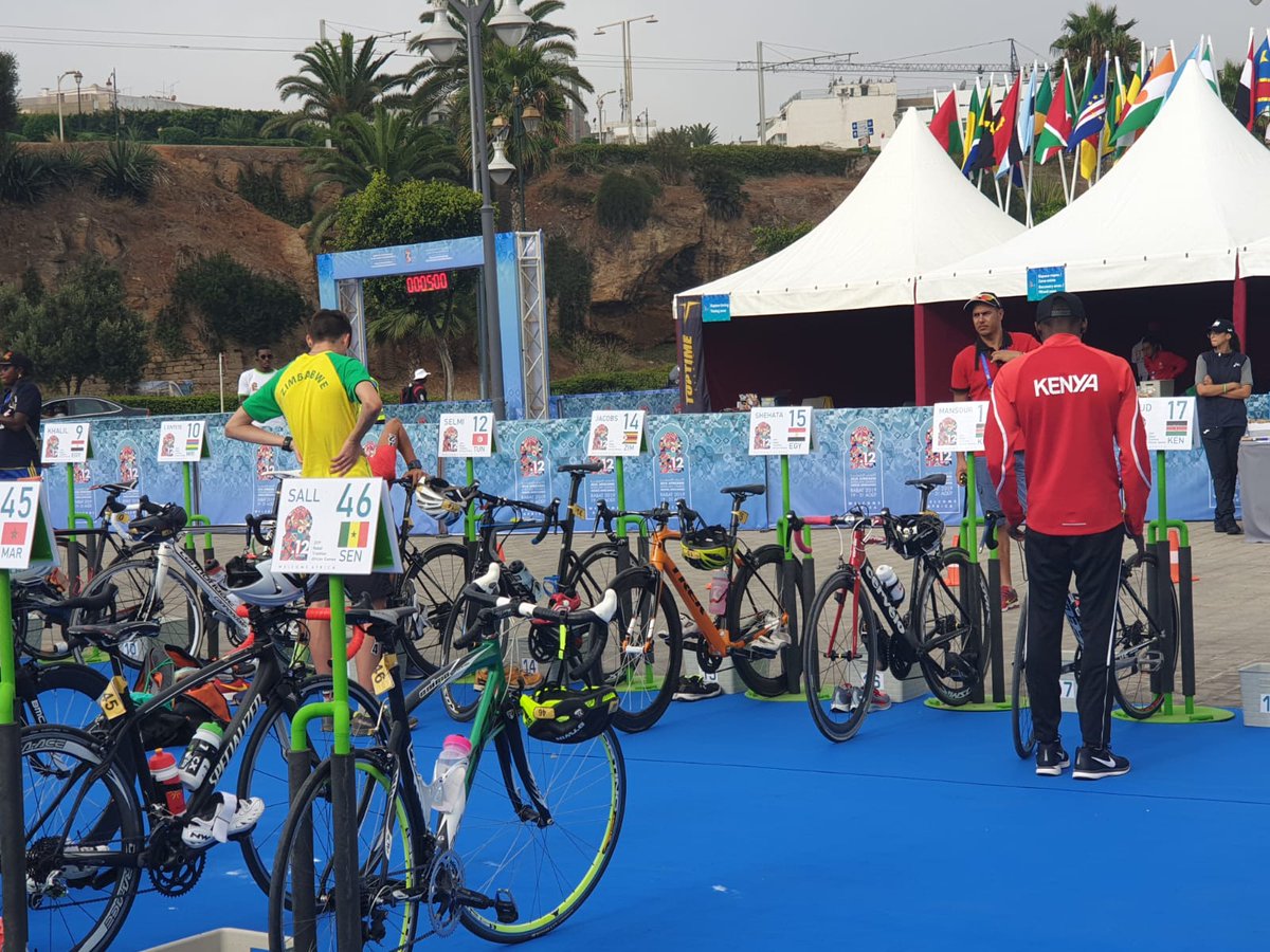 Amazing opportunity to enjoy first hand the #triathlon event at the #AfricanGames in Rabat. It's really fulfilling to see so many athletes from African countries competing in our sport, and 7 teams in the Mixed Relay!