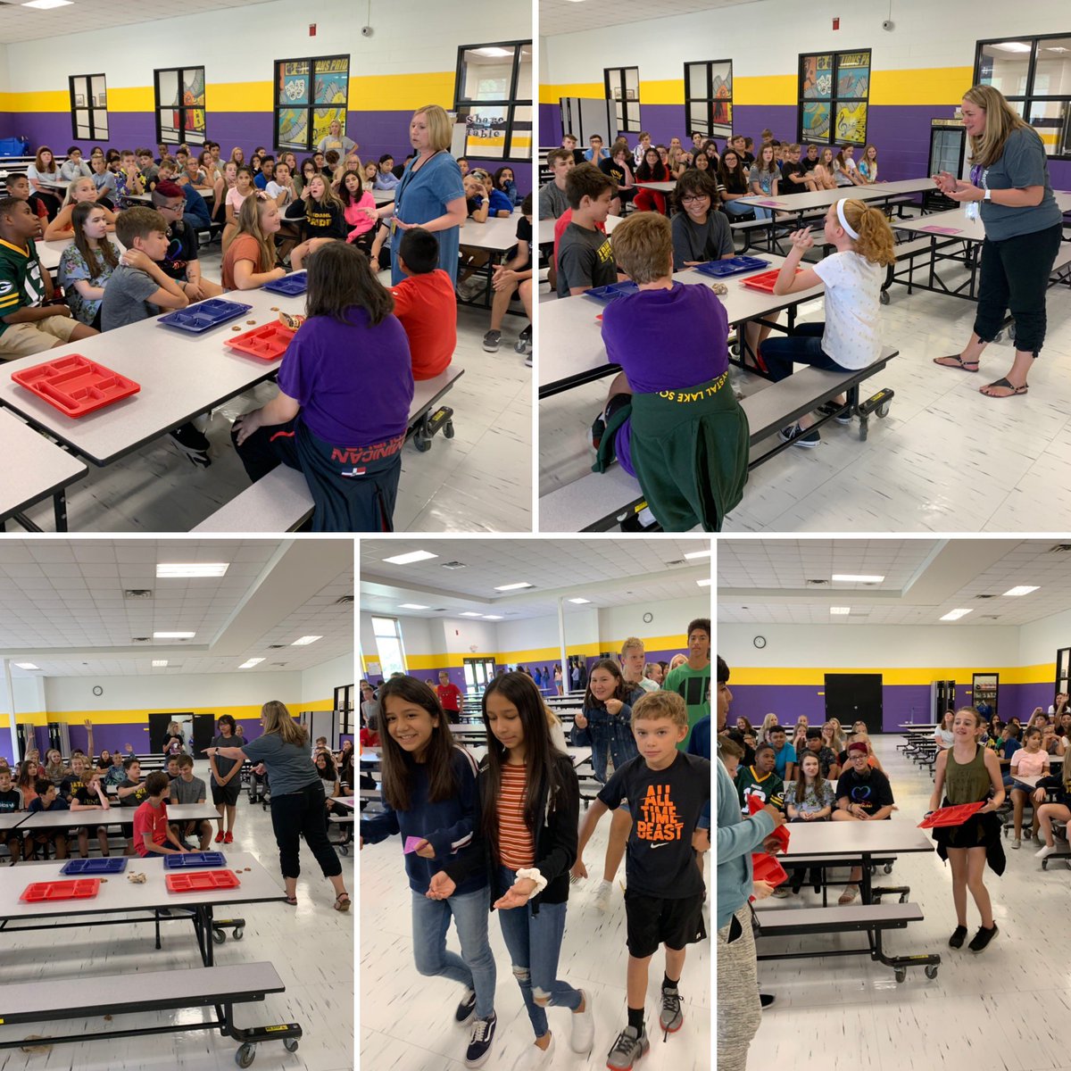 LundahlLions's tweet photo. Spending time practicing our lunchroom expectations @LundahlLions! Let’s act! #D47FirstDay #LMSRocks #PBIS https://t.co/nKOOTAvulF