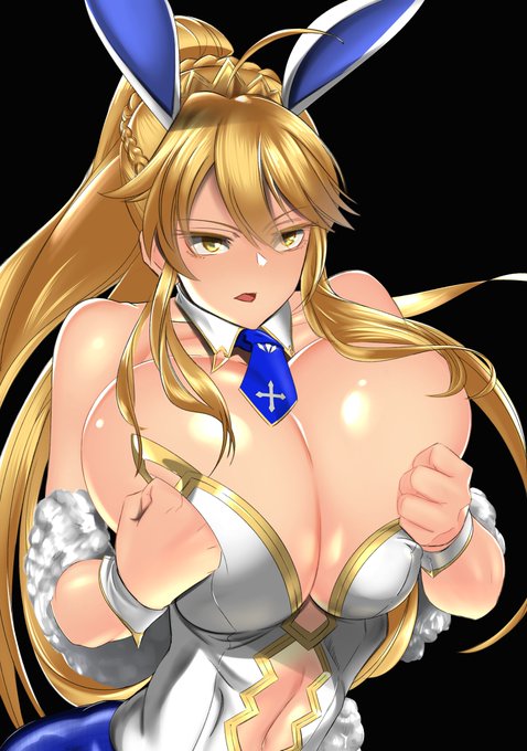 意味深なポーズのバニ上 