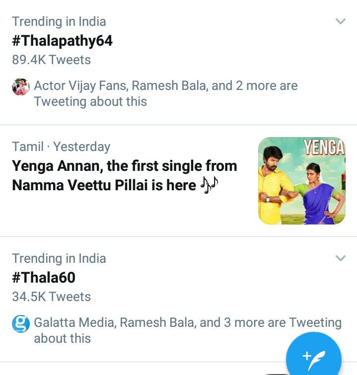 skazar15's tweet photo. Trending from Yesterday ❤️❤️
Vera level uuu
#NVPFirstSingle
#YengaAnnan 😍
#YengaAnnanMyThanga
@AnandSkfc @sunpictures https://t.co/x1EMbfuBkr