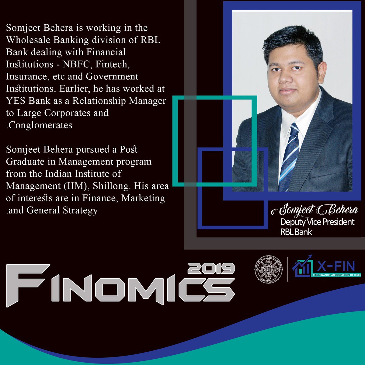 ximb_official's tweet photo. We welcome the 4th speaker for Finomics 2019, Mr. Somjeet Behera. He is currently working in the Wholesale Division of @rblbank and has rich experience with NBFC and Government Institutes.
@xfin_ximb
#Finomics #Insolvency #XIMB https://t.co/fHCjrtnI1K