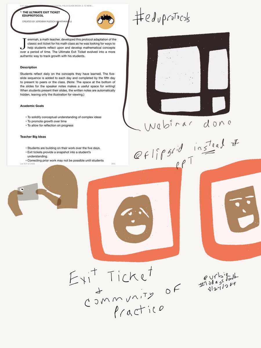 urbie's tweet image. A little #EduProtocols #ruminating #booksnap #exitticket #flipgrid #edtech #showyourwork #WeAreCUE