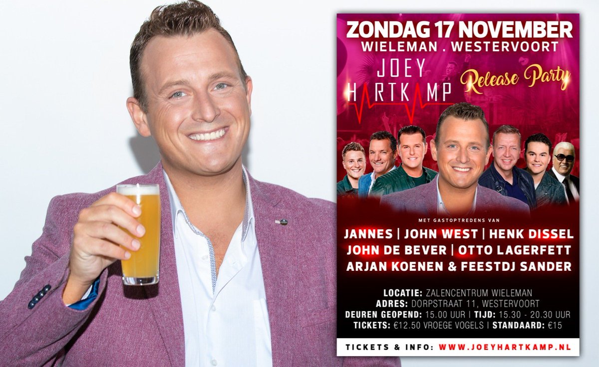 Het weekend is in volle gang en inmiddels zijn bijna uitverkocht 😃 Vanavond op pad om gas te geven bij SC Veluwezoom 🎤

Tickets voor de release party bestellen kan via ➡️
joeyhartkamp.nl