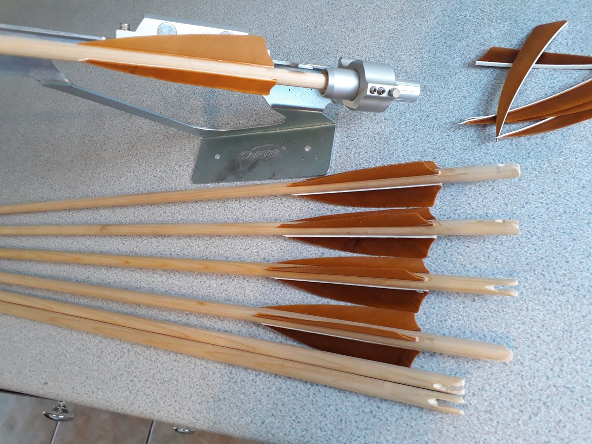 AlanBumford's tweet photo. Arrow making for the first time in a long while. #Englishlongbow https://t.co/8VKUZXjDkP