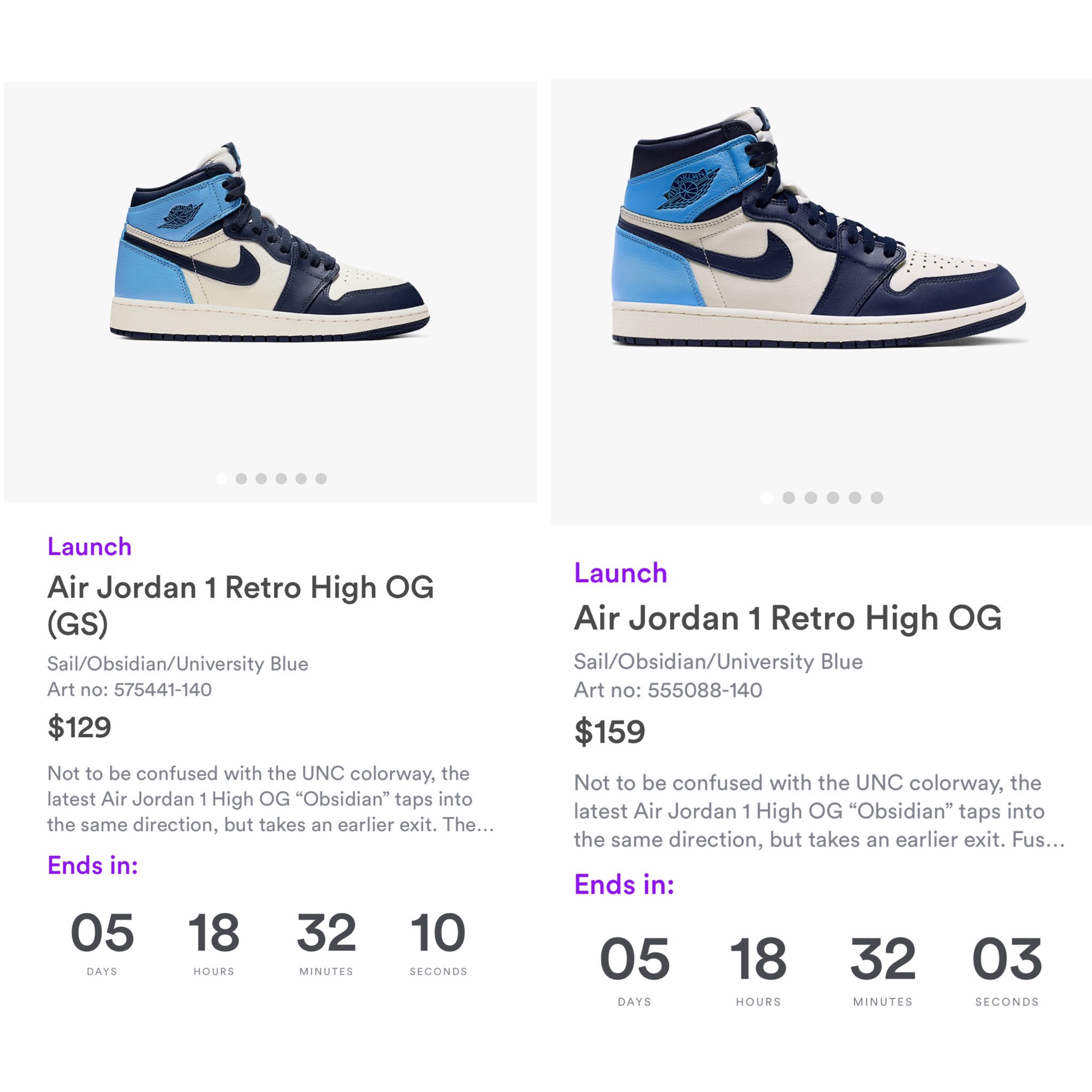 Jordan 1 obsidian sale university blue raffle