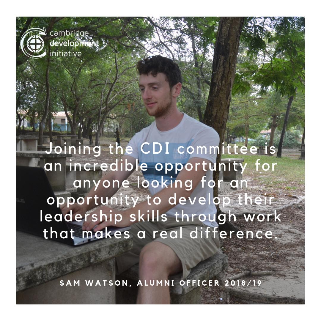 Sam Watson volunteered with CDI last year and joined the committee this year - for anyone still unsure about applying, here's what Sam gained from his experience:

Read the full text: instagram.com/p/B1jFr2kHJi8/

Apply here: tinyurl.com/applyCDI