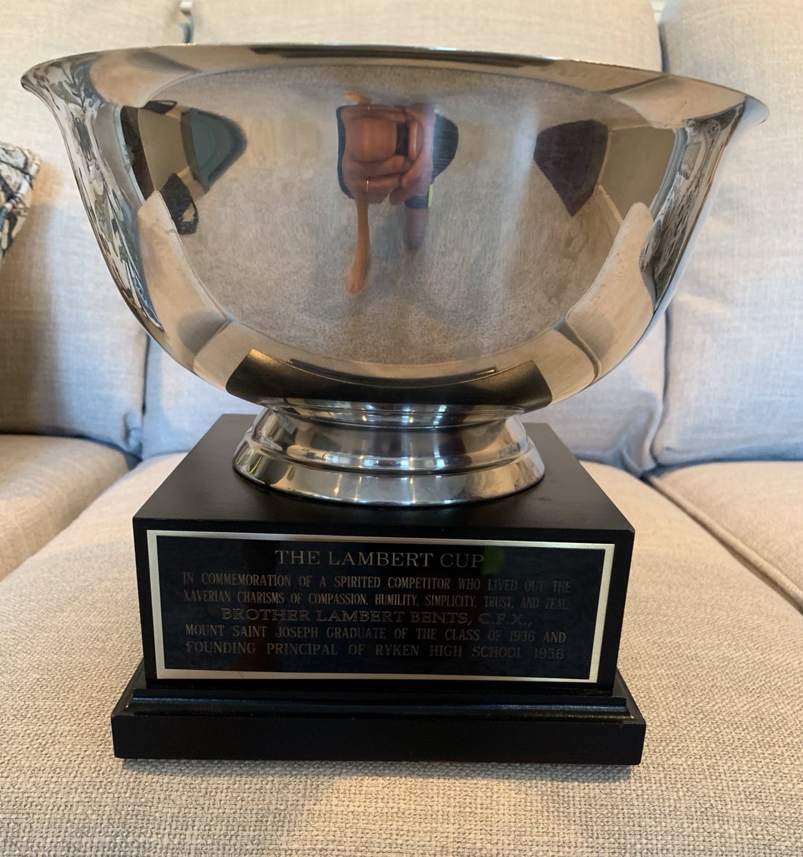 bmorehousebuyer's tweet photo. #DHBMore RT https://t.co/R3cs9nPsiH The Lambert Cup! Thrilled that @MSJ_Football broke the home streak in this wonderful rivalry! The cup remains in Baltimore ! @MSJStudents @MSJGaels @kraigloovis @e… https://t.co/j1PDQ6OKIA #DHBMoreHome Stronger Together #Baltimore #Dependabl…