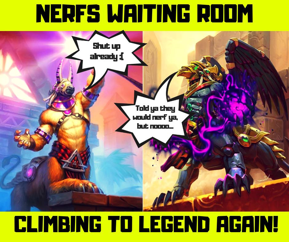 KrisOFive's tweet photo. We are starting in 1 hour! Gonna have some fun in Legend before the nerfs hit. See you soon! :) https://t.co/hKyz2hK72s #Hearthstone #HS #Legend #Stream #TopLegend #Nerfs https://t.co/jFevjR6Mac