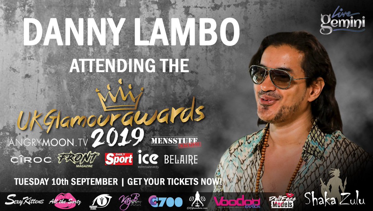 UKGlamourAwards's tweet photo. We are pleased to announce @TheDannyLambo will be attending the @UKGlamourAwards

TV channels &amp; national press attending. Get ready for your big moment on the red carpet. Brush shoulders with current reality TV stars at 
@ShakaZuluLondon

Book Now @ https://t.co/U4sum3IHBj https://t.co/6gyrsEXgRI