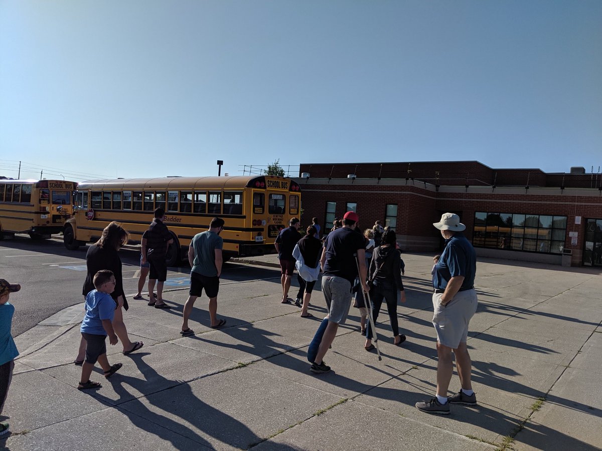 mybigyellowbus's tweet photo. First Time Rider events are underway this morning. Don’t forget your school supply donations for #BestFirstDay Enjoy the sunshine - tag us in your photos @mybigyellowbus #ReadytoRoll #FirstTimeRider https://t.co/Jjj24C0BGB