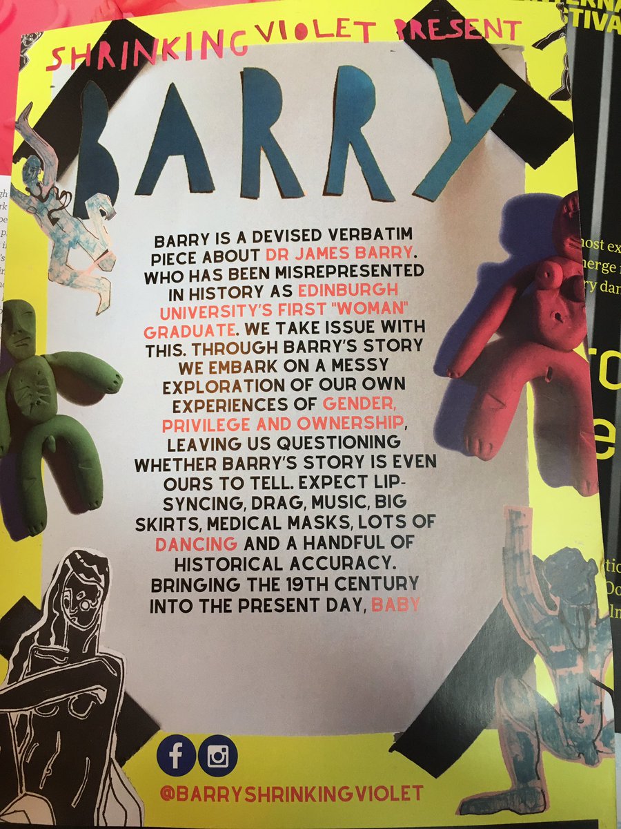 Somewhere_REN's tweet photo. We’re nearing the end of #SomewhereAtTheFringe but still time to fit some more shows in! This afternoon it’s #Barry from @bedlamtheatre #EdFringe #Transfringe #MakeYourFringe https://t.co/Nr56BcPWAu