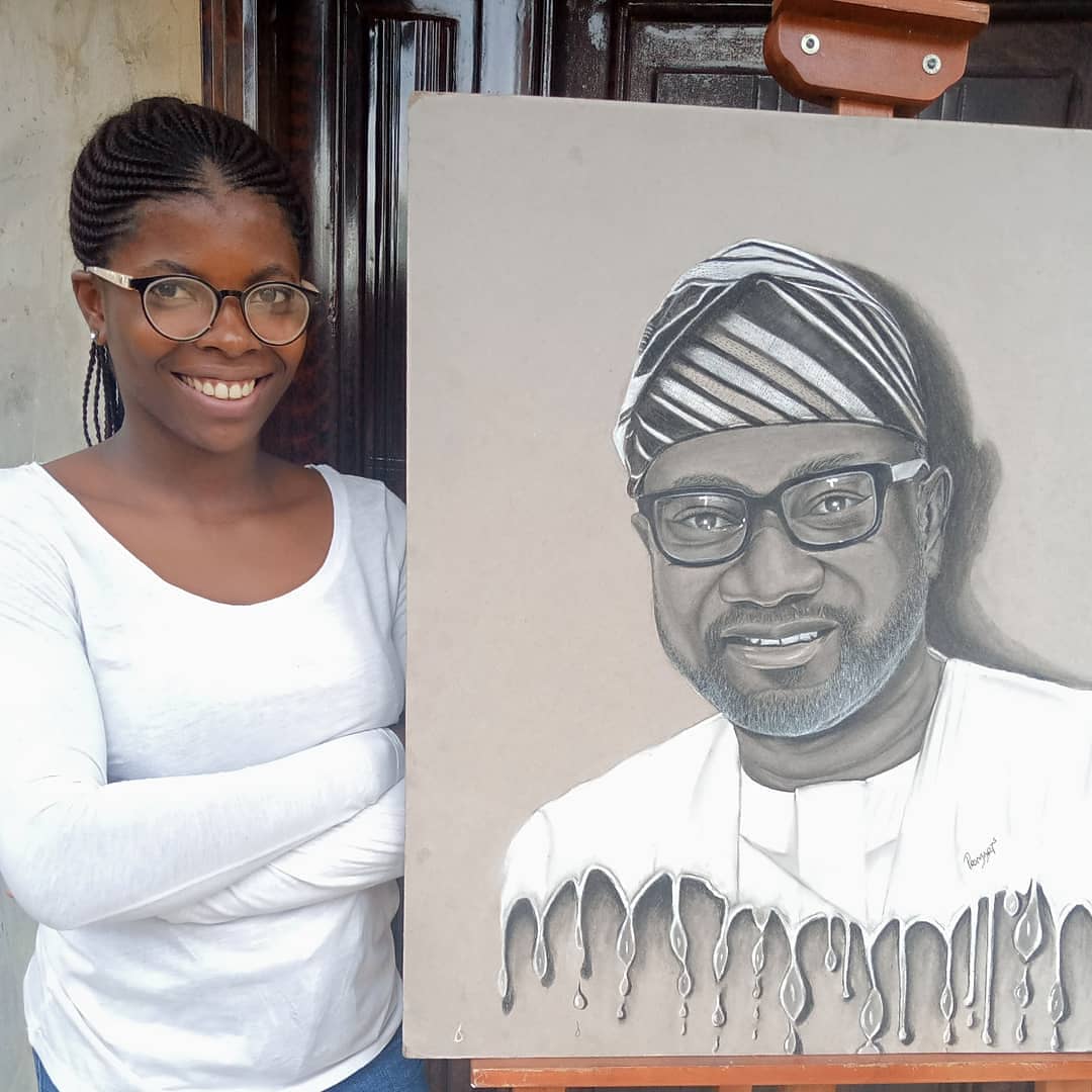 1Promarts's tweet image. Hi, my name is Ebegbulem Promise, I’m an Artiste, I draw/paint. I did this portrait of  @realFemiOtedola kindly help me like,tag,and retweet until he gets this...@cuppymusic @jtofashion #GELATO