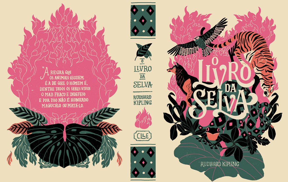 Behance's tweet photo. Illustrator Andre Ducci embraces wildlife and punches of color for his cover for The Jungle Book 🐻 — see more > https://t.co/rvtZ5QgMhW https://t.co/aAv5qtmyiC