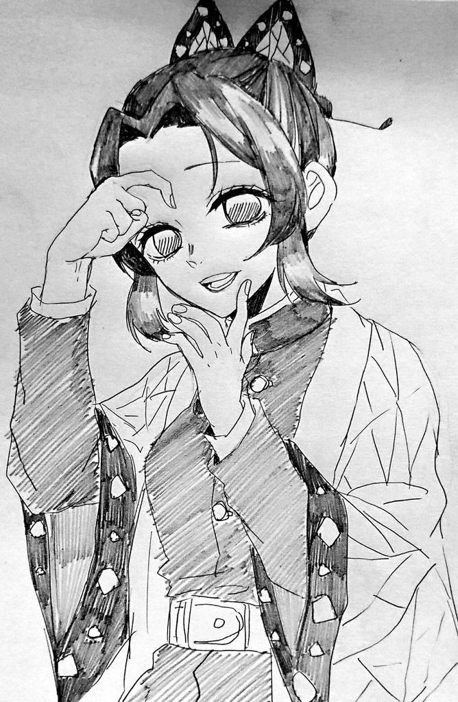 あのシーンのしのぶちゃんを
自分の絵柄で描いたぞ🦋 