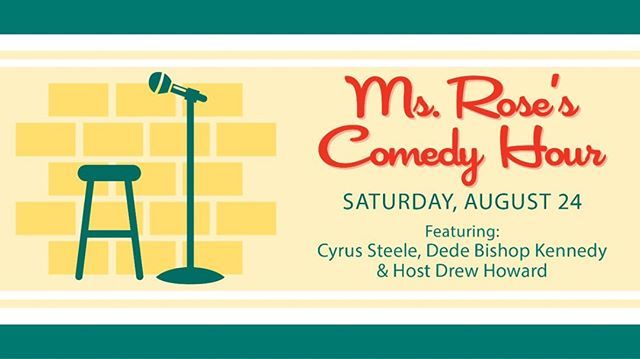 MsRosesFineFood's tweet photo. Beat your back-to-School blues with a good laugh at Ms. Rose's TONIGHT from 8-10pm! 🤣 Headliner Cyrus Steele with featured comedian Dede Bishop Kennedy and host Drew Howard will be joining us for a show you don't want to miss. Reservations are requir… https://t.co/CssUipYLjA https://t.co/K2dmReqUnN