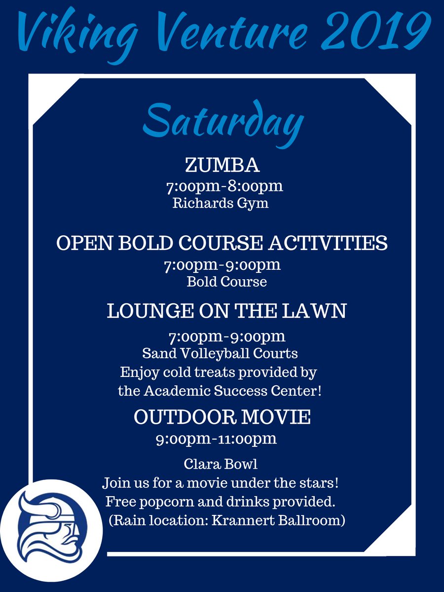 #VikingVenture19 Day 3 is off to a great start! Make sure to come out and try all of these awesome activities tonight! #Berry2023