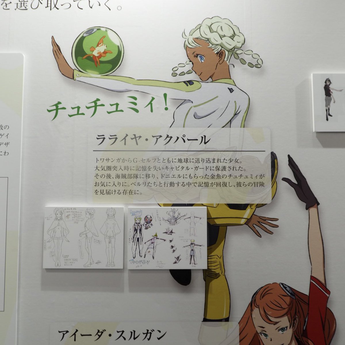 よっくん على تويتر Gのレコンギスタ ミュージアム 若者たち に託される未来 ラライヤ アクパール こちらの展示ではキャラクター解説に設定画が2枚添えられています 決定稿と初期案に見えますが そうとは言い切れなさそうなキャラクターもあり 判断に