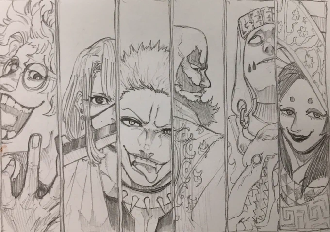 こういう敵の一団的な扉絵好きなんですよっていう落書き
#落書き 