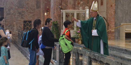 SetonShrine's tweet photo. Can't wait to celebrate Elizabeth Ann Seton's birthday tomorrow! We welcome everyone for Mass at 1:30pm, which includes a Backpack Blessing, and then living history activities after Mass, beginning around 2:30pm. More here: https://t.co/0iI9e4wg2J. #BackpackBlessing https://t.co/Hzw3o2plOy